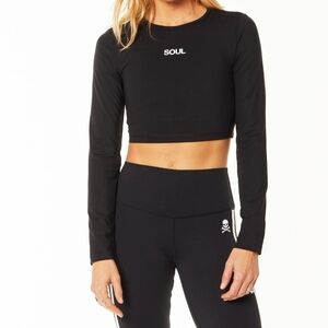 SOUL Naturalizer Black Long Sleeve Crop Top